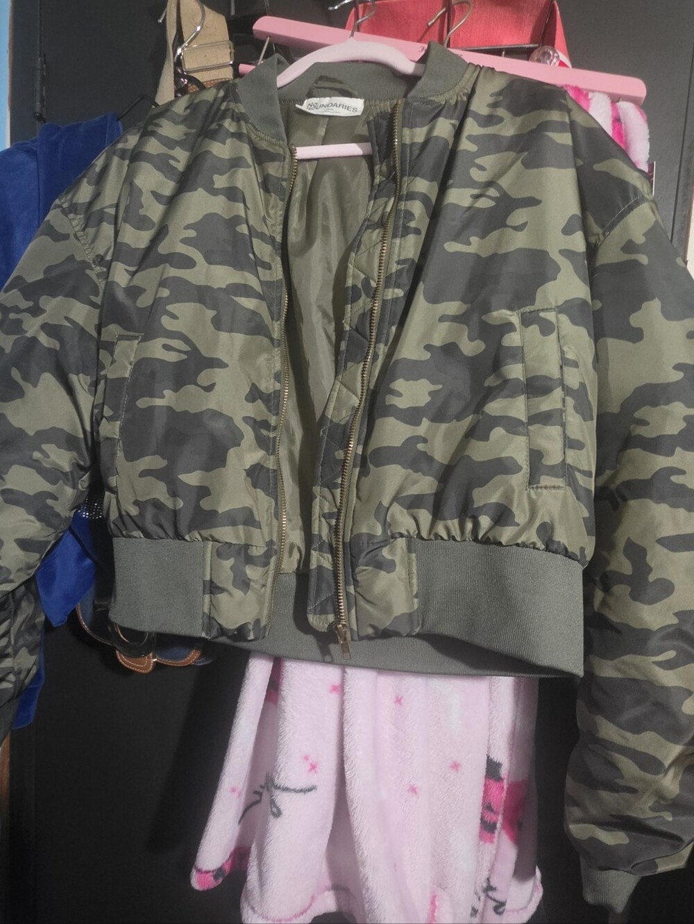 Camo Bomber Jacket - Olive Green